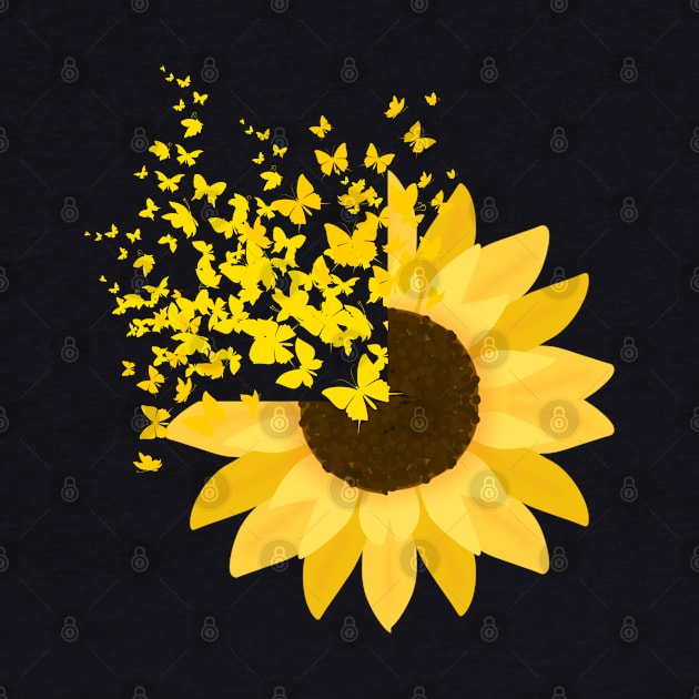 Butterflies Sunflower Graphic by tantodesign